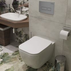 Комплект инсталляции Roxen с унитазом StounFix Slim 606295 клавиша хром матовый