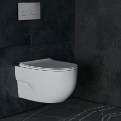 Комплект инсталляции Roxen с унитазом StounFix Slim 607036 клавиша хром матовый