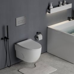 Комплект инсталляции Roxen с унитазом StounFix Slim 607036 клавиша хром матовый