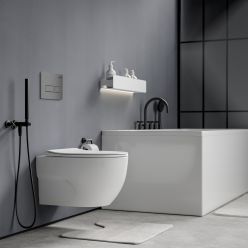 Комплект инсталляции Roxen с унитазом StounFix Slim 607036 клавиша хром матовый