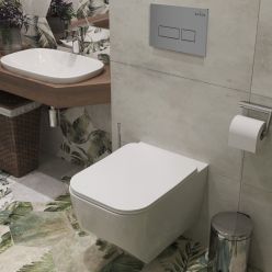 Комплект инсталляции Roxen с унитазом StounFix Slim 608537 клавиша хром матовый