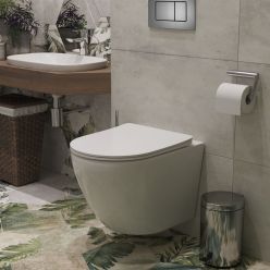 Комплект инсталляции Roxen с унитазом StounFix Slim 613423 клавиша оружейная сталь