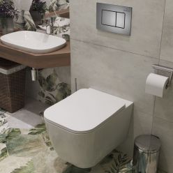 Комплект инсталляции Roxen с унитазом StounFix Slim 616329 клавиша оружейная сталь