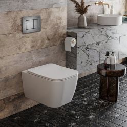 Комплект инсталляции Roxen с унитазом StounFix Slim 616329 клавиша оружейная сталь