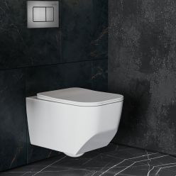 Комплект инсталляции Roxen с унитазом StounFix Slim 621774 клавиша оружейная сталь