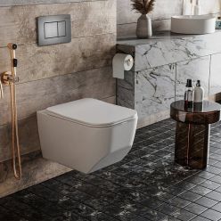 Комплект инсталляции Roxen с унитазом StounFix Slim 621774 клавиша оружейная сталь