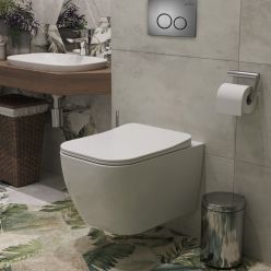 Комплект инсталляции Roxen с унитазом StounFix Slim 625840 клавиша оружейная сталь