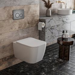 Комплект инсталляции Roxen с унитазом StounFix Slim 625840 клавиша оружейная сталь