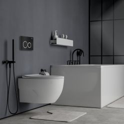 Комплект инсталляции Roxen с унитазом StounFix Slim 507542 клавиша черная