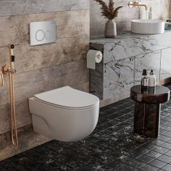 Комплект инсталляции Roxen с унитазом StounFix Slim 516917 6 в 1 клавиша хром