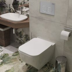 Комплект инсталляции Roxen с унитазом StounFix Slim 568544 клавиша хром матовый