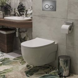 Комплект инсталляции Roxen с унитазом StounFix Slim 627320 клавиша оружейная сталь