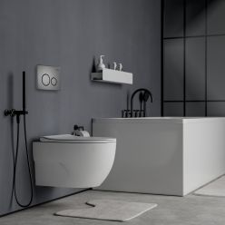 Комплект инсталляции Roxen с унитазом StounFix Slim 627320 клавиша оружейная сталь