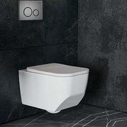 Комплект инсталляции Roxen с унитазом StounFix Slim 632475 клавиша оружейная сталь