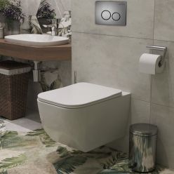 Комплект инсталляции Roxen с унитазом StounFix Slim 632475 клавиша оружейная сталь