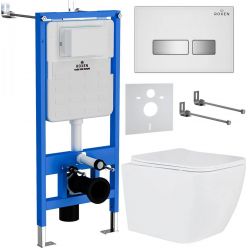 Комплект инсталляции Roxen с унитазом StounFix Slim 634687 белый