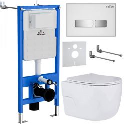 Комплект инсталляции Roxen с унитазом StounFix Slim 636623 белый