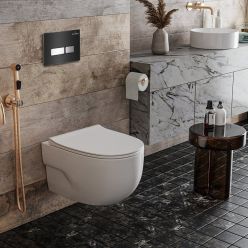 Комплект инсталляции Roxen с унитазом StounFix Slim 646666 клавиша черная