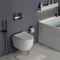 Комплект инсталляции Roxen с унитазом StounFix Slim 646666 клавиша черная