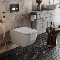 Комплект инсталляции Roxen с унитазом StounFix Slim 649644 клавиша черная