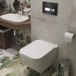 Комплект инсталляции Roxen с унитазом StounFix Slim 649644 клавиша черная