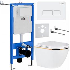 Комплект инсталляции Roxen с унитазом StounFix Slim 850609 клавиша белый глянец