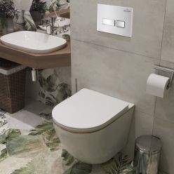 Комплект инсталляции Roxen с унитазом StounFix Slim 904965 клавиша белый