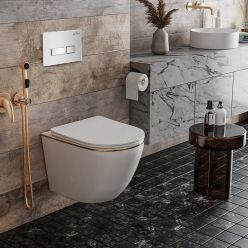 Комплект инсталляции Roxen с унитазом StounFix Slim 904965 клавиша белый