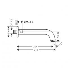 Hansgrohe Vernis Blend Излив на ванну хром 71420000