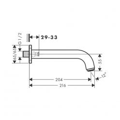 Hansgrohe Vernis Shape Излив на ванну хром 71460000