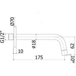 Излив для ванны Paffoni Light ZBOC045ST (нерж. сталь)