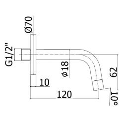 Излив для ванны Paffoni Light ZBOC103NO (черный матовый)