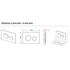 Смывная клавиша TECEloop 9240627, пластик, белая, клавиши хром глянцевый