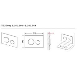 Смывная клавиша TECEloop 9240625, пластик, хром матовый
