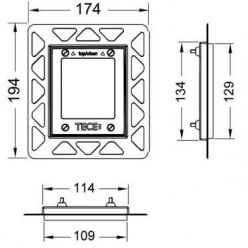 Монтажная рамка для стеклянных панелей TECE Urinal 9242647, черная