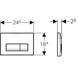 Смывная клавиша Geberit Delta50, 115.119.46.1 пластик, для двойного смыва , хром матовый