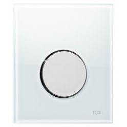 Смывная клавиша для писсуара TECEloop Urina 9242660, стекло белое, клавиша хром глянцевый