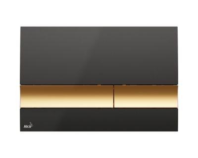 Кнопка смыва AlcaPlast M1728-5 черная/золото