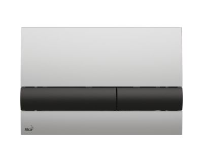 Кнопка смыва AlcaPlast M1712-8 хром матовый/черная