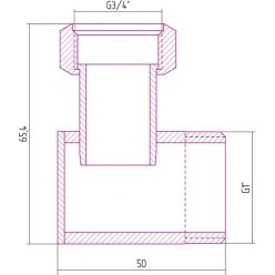 Уголок переходной 1" нар.р. - 3/4" н/г - Сунержа