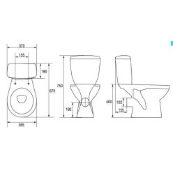 Унитаз-компакт Cersanit Mito Grey 010 373 с сиденьем