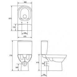 Унитаз-компакт Cersanit City New Clean On 011 с сиденьем Slim