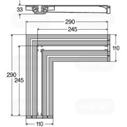 Соеденительный элемент угловой 90° Viega Advantix Vario 290 x 290 мм [721688]