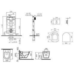 Комплект L-box 4 в 1 VitrA S40 Rim-EX с крышкой микролифтом, 9005B003-7211