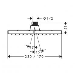 Hansgrohe Vernis Shape Верхний душ 230 1jet хром 26281000