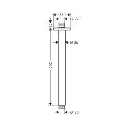 Hansgrohe Vernis Shape Потолочное подсоединение 30 см черный матовый 26407670