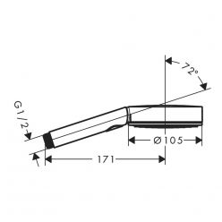 Hansgrohe Pulsify Select S Ручной душ 105 3jet Relaxation хром 24110000