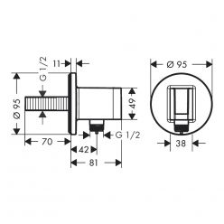 Hansgrohe FixFit S Держатель душа хром 26888000