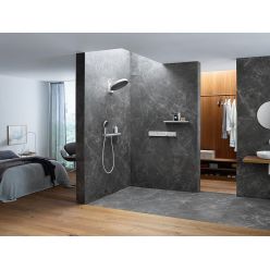 Hansgrohe Rainfinity Настенный держатель Porter 500 с полкой левый белый матовый 26843700