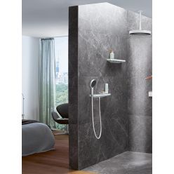 Hansgrohe Rainfinity Настенный держатель Porter 500 с полкой левый белый матовый 26843700